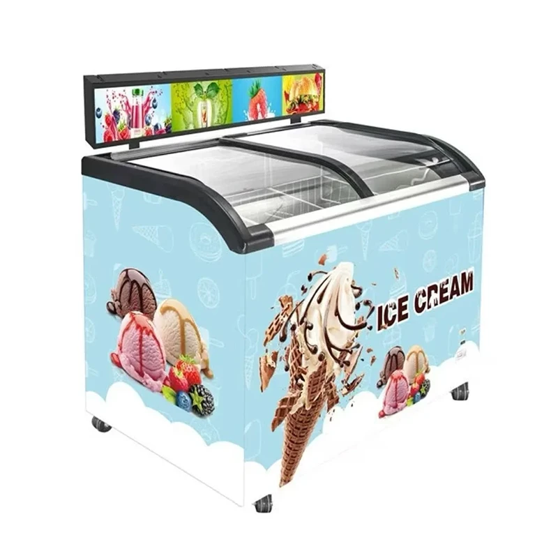 Commercial ice cream display freezers