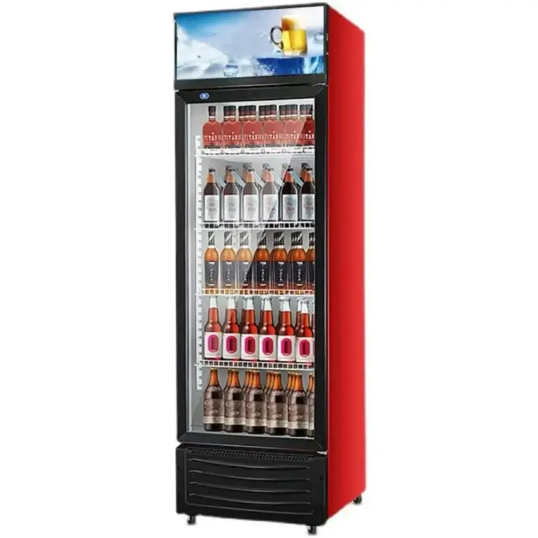 Single Glass Doors Beverage Refrigerator