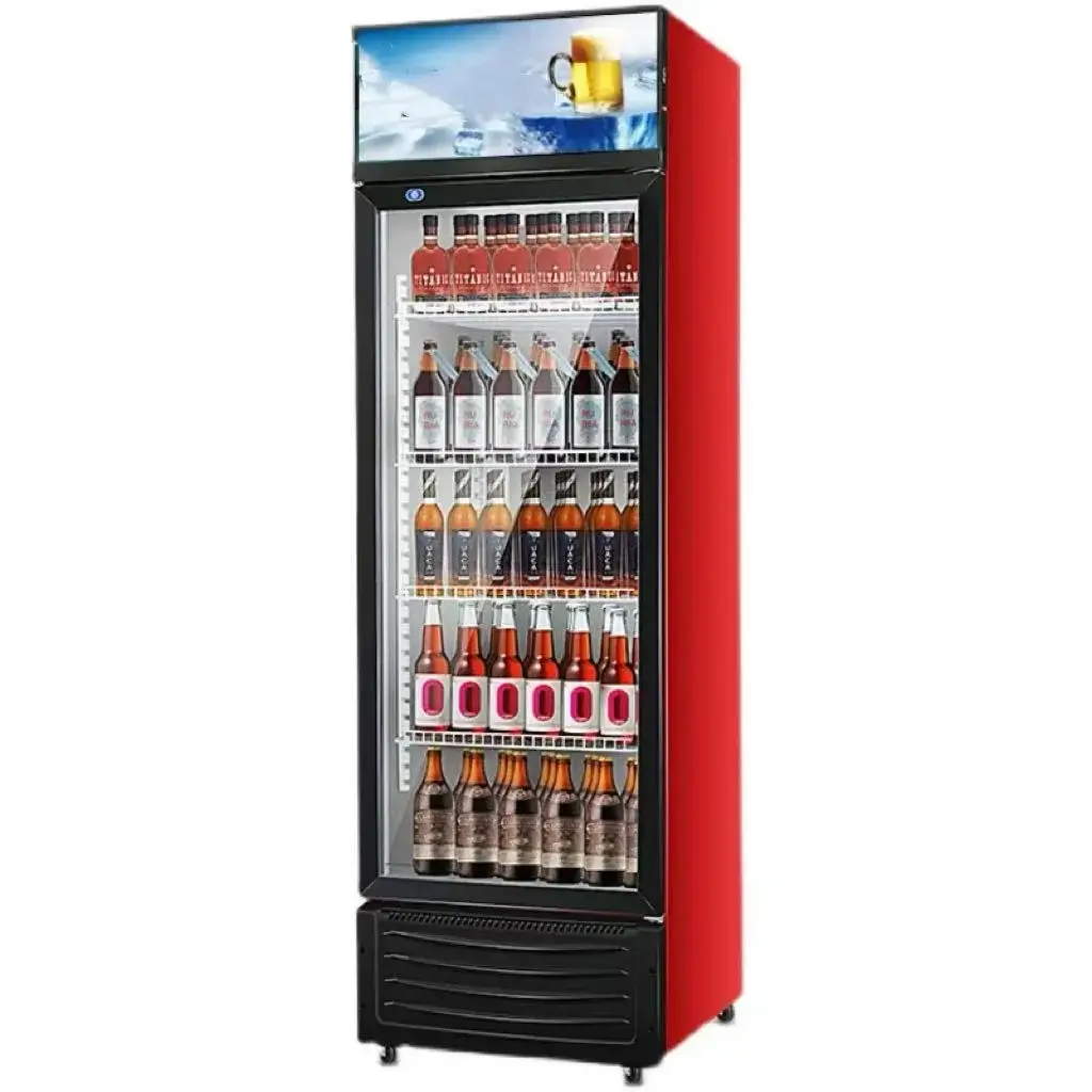 Single Glass Doors Beverage Refrigerator