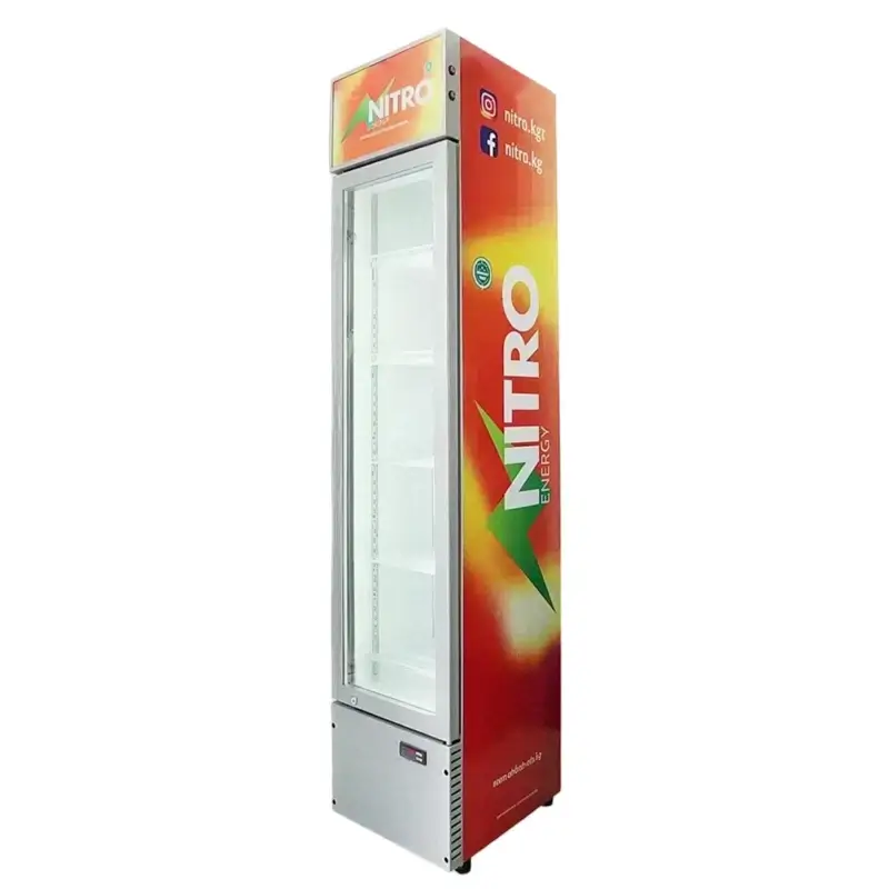 single door glass refrigerator