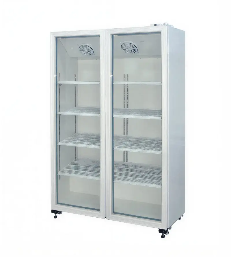commercial double-door refrigerator