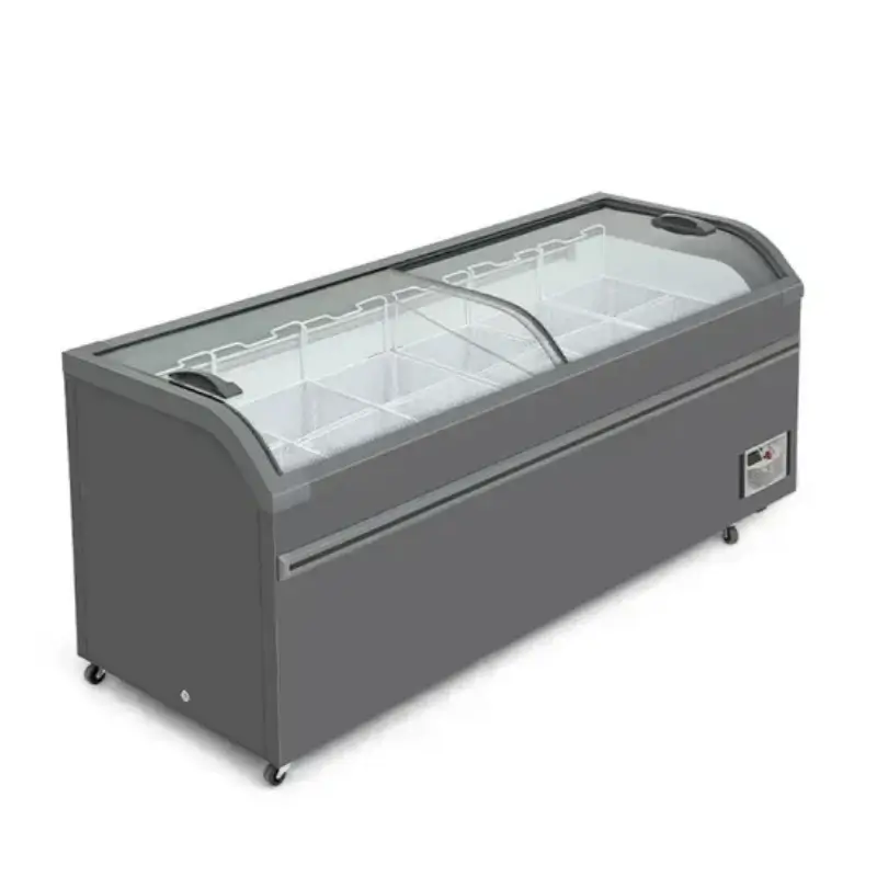  glass-top island freezer