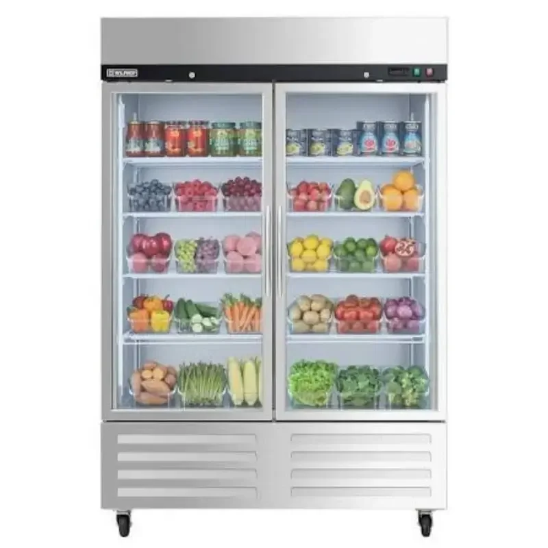 Glass Door Reach In Refrigerator