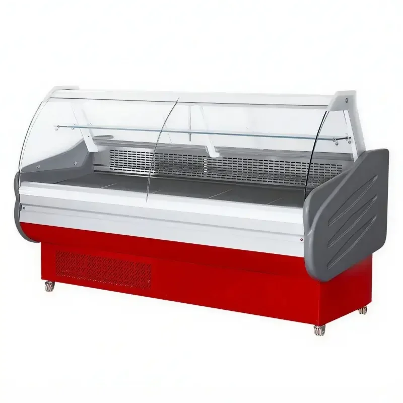 Curved Glass Meat Display Freezer