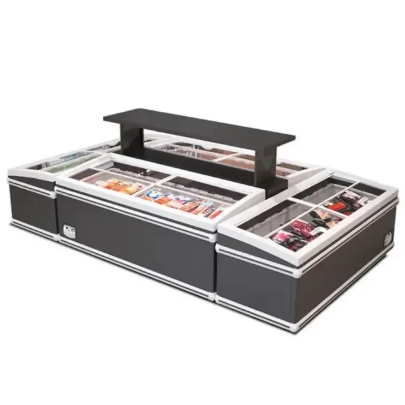 Glass Top Island Freezer